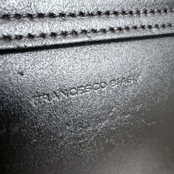 Francesco Biasia Women's Sling Bag Black Flap Glossy Leather Made in Italy Purse - Picture 6 of 11